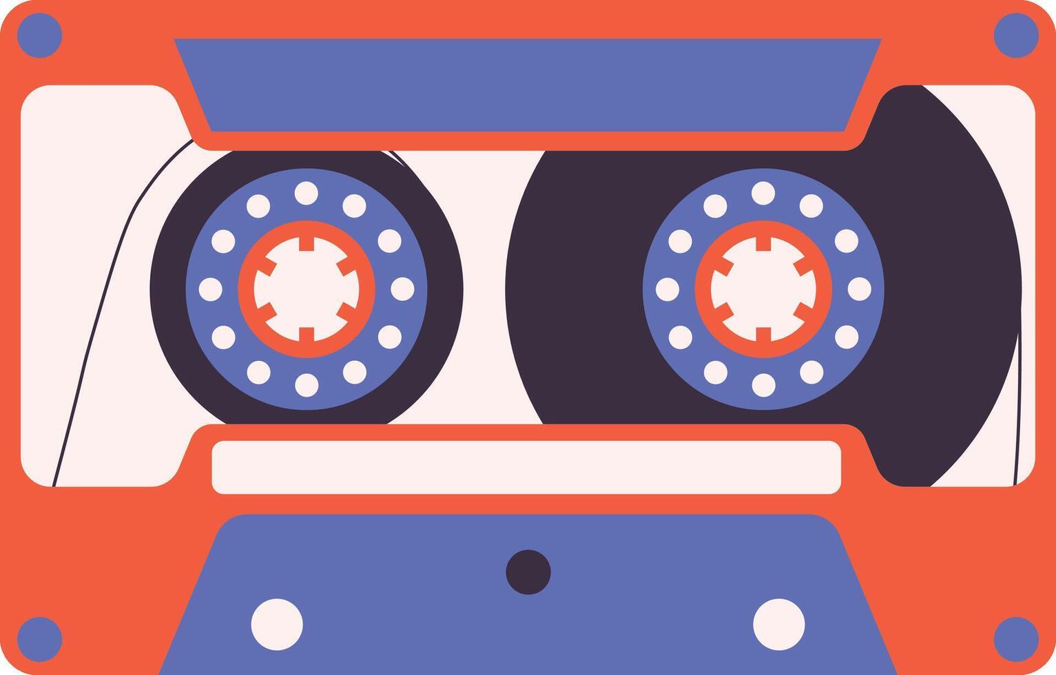 rétro cassette ruban illustration. dans coloré ancien style vecteur