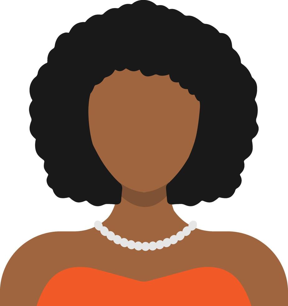 africain femme avatar dans plat style. isolé illustration vecteur