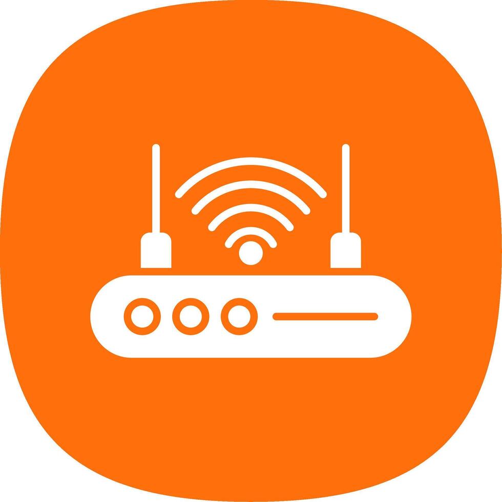 Wifi routeur glyphe courbe icône conception vecteur