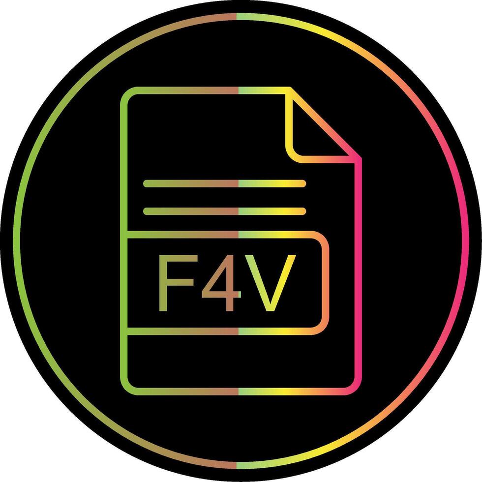 f4v fichier format ligne pente dû Couleur icône conception vecteur