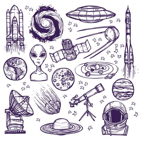 Jeu de croquis de l&#39;espace vecteur