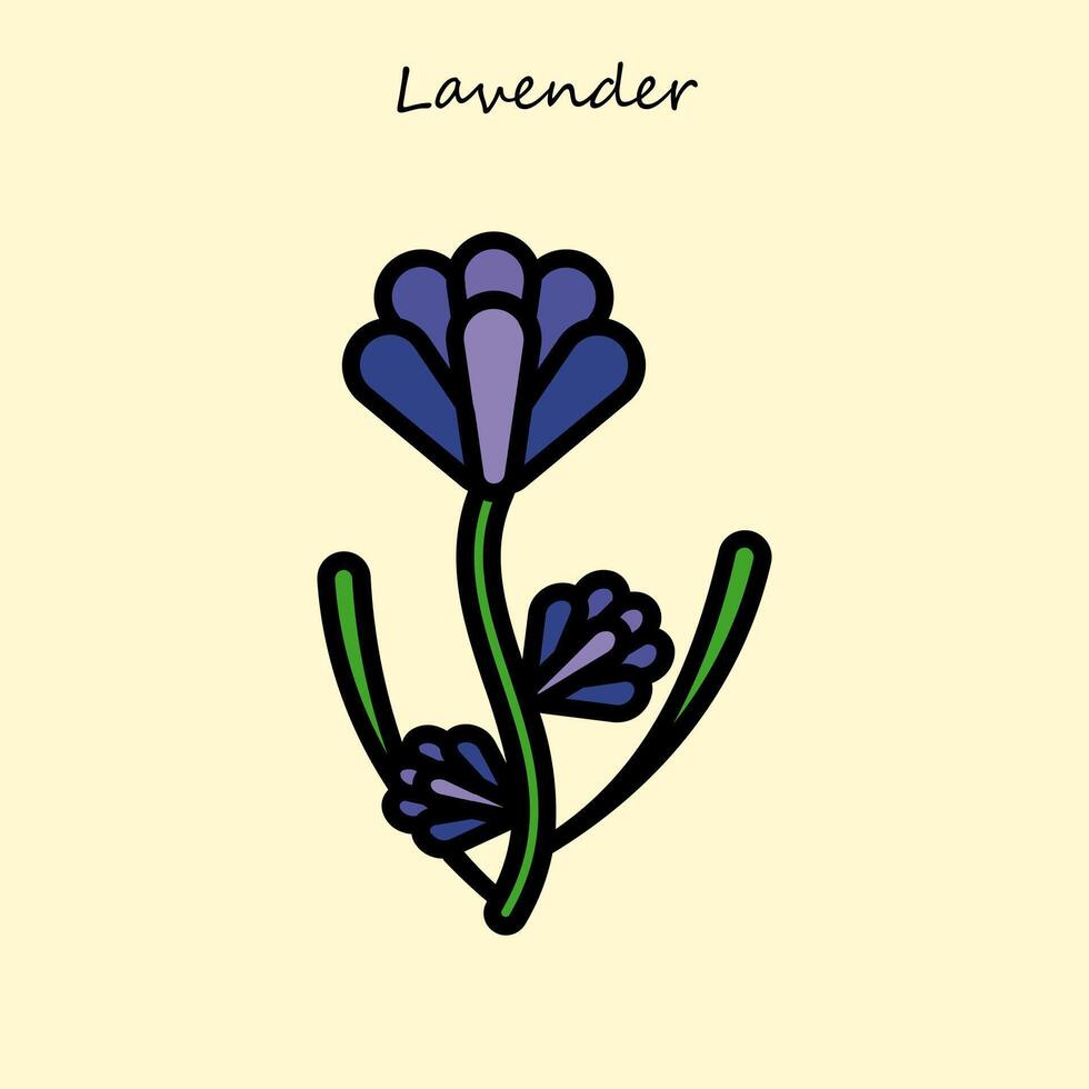 illustration de fleur de lavande vecteur