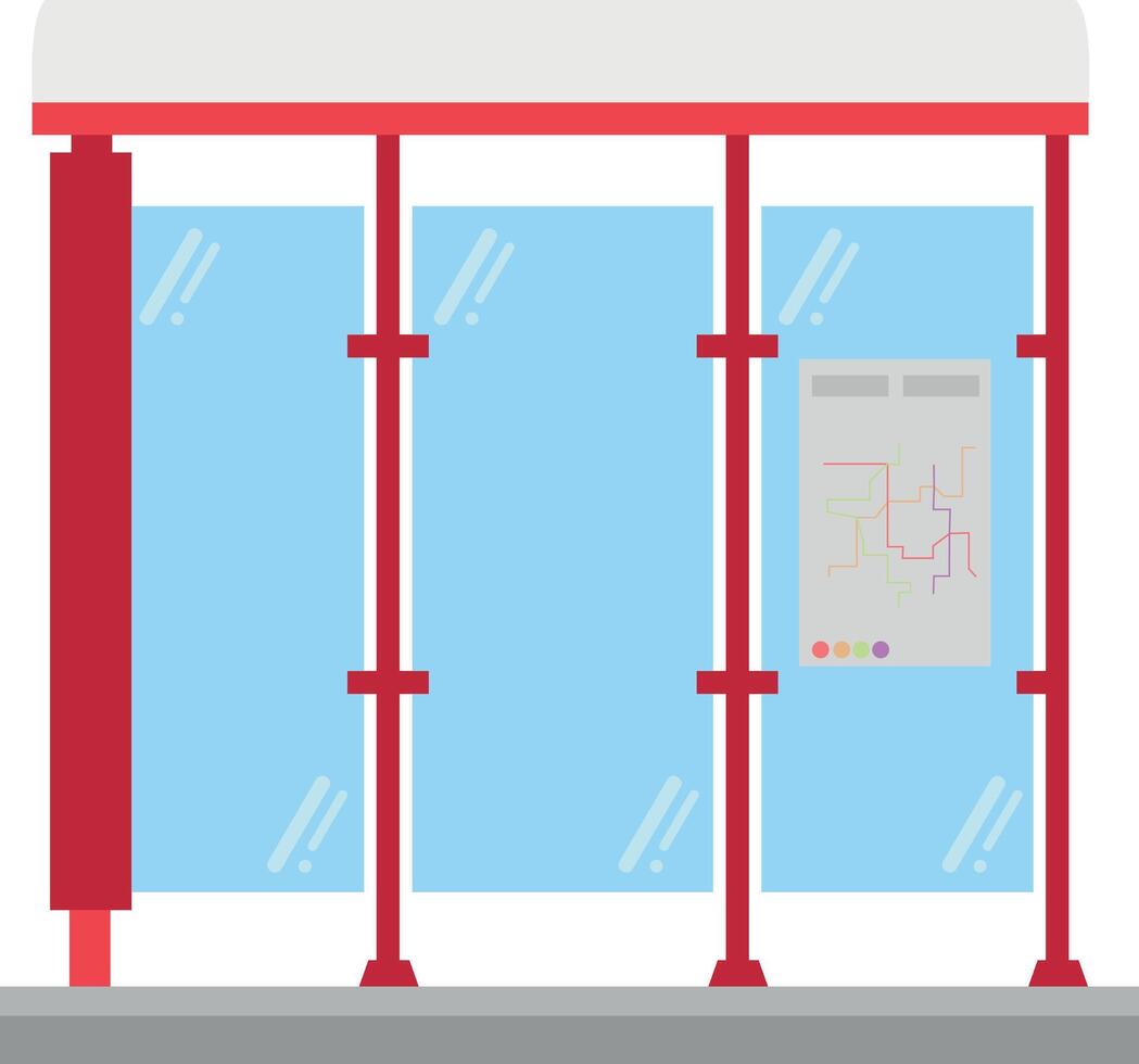 mignonne dessin animé illustration de une autobus ou tram Arrêtez vecteur