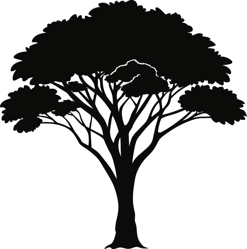 une noir silhouette de une africain arbre vecteur