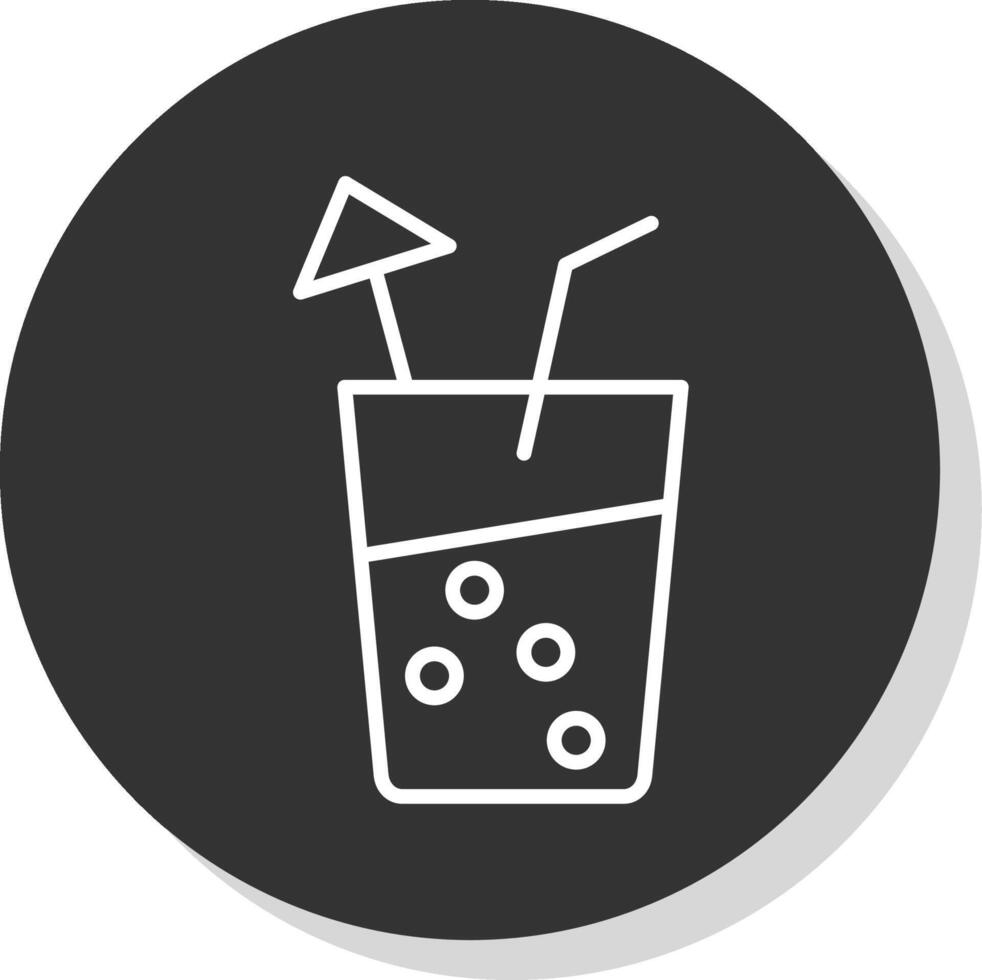 doux boisson ligne ombre cercle icône conception vecteur
