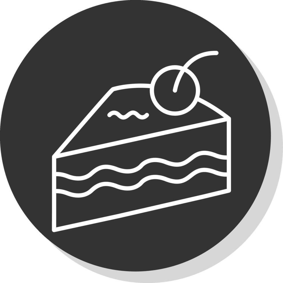 gâteau tranche ligne ombre cercle icône conception vecteur