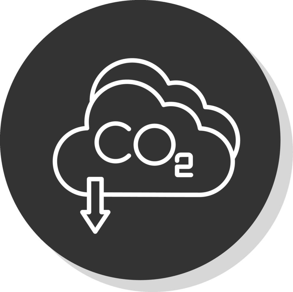 CO2 ligne ombre cercle icône conception vecteur