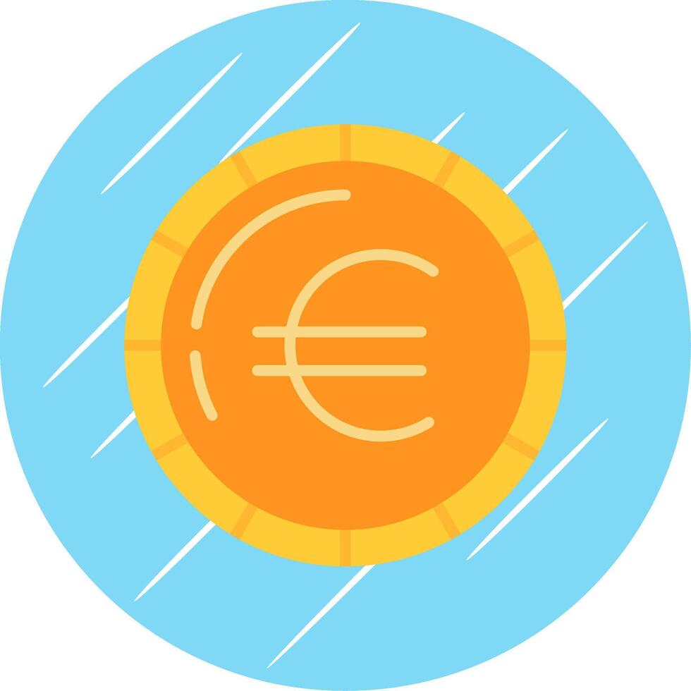 euro pièce de monnaie plat cercle icône conception vecteur