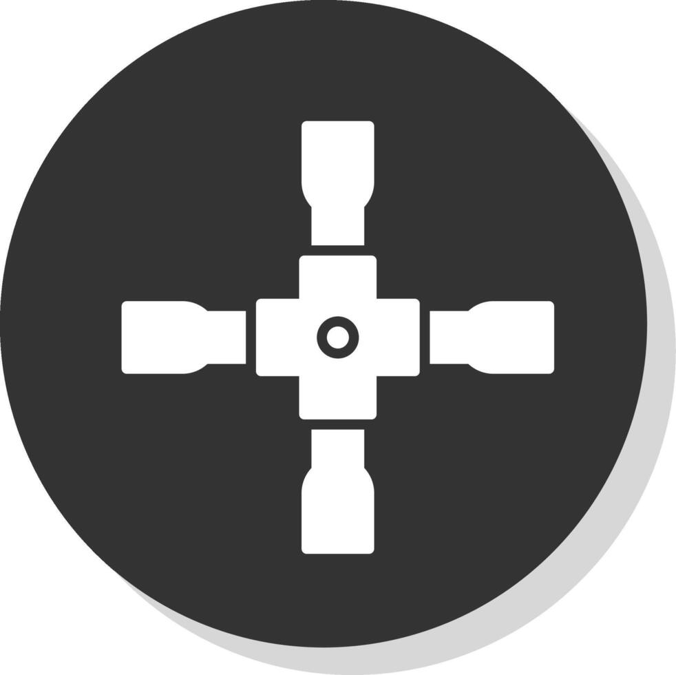 patte clé glyphe ombre cercle icône conception vecteur