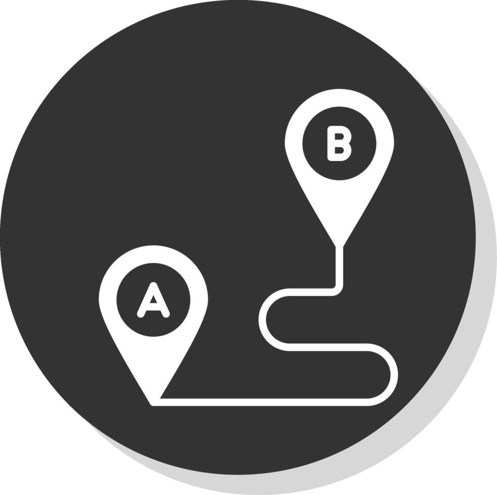 route Planification glyphe ombre cercle icône conception vecteur