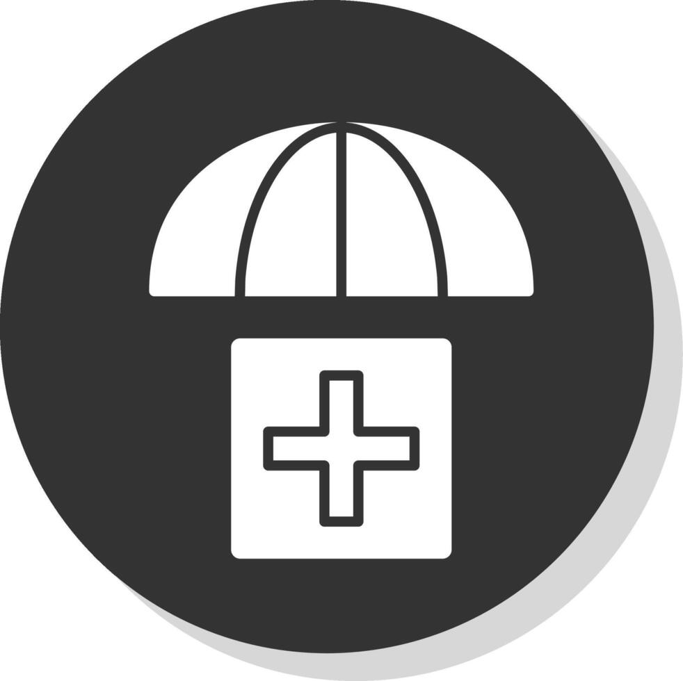santé Assurance glyphe ombre cercle icône conception vecteur