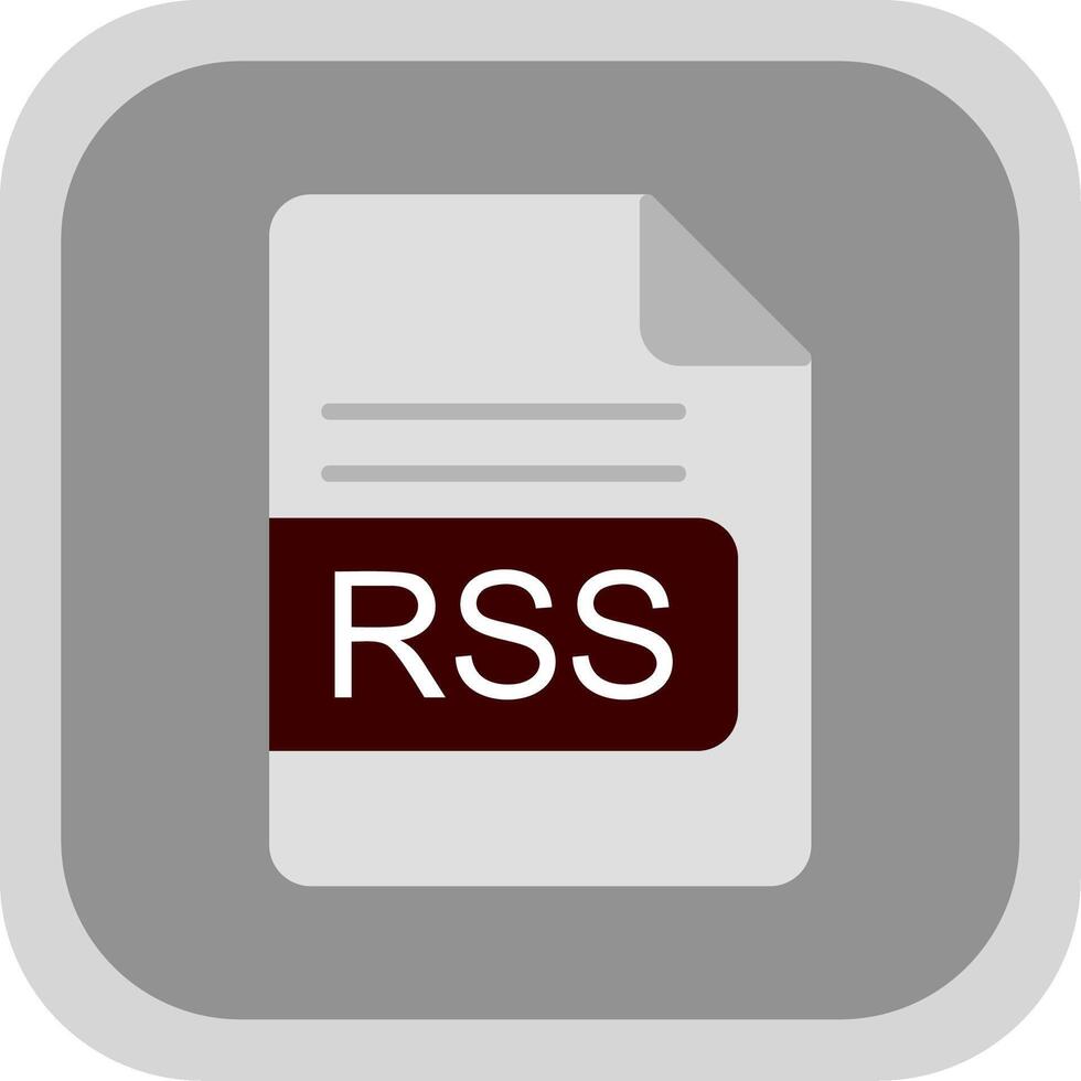 rss fichier format plat rond coin icône conception vecteur