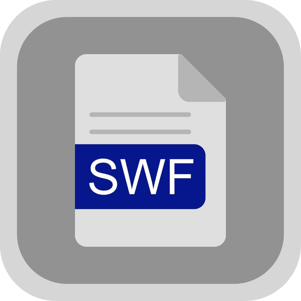 swf fichier format plat rond coin icône conception vecteur