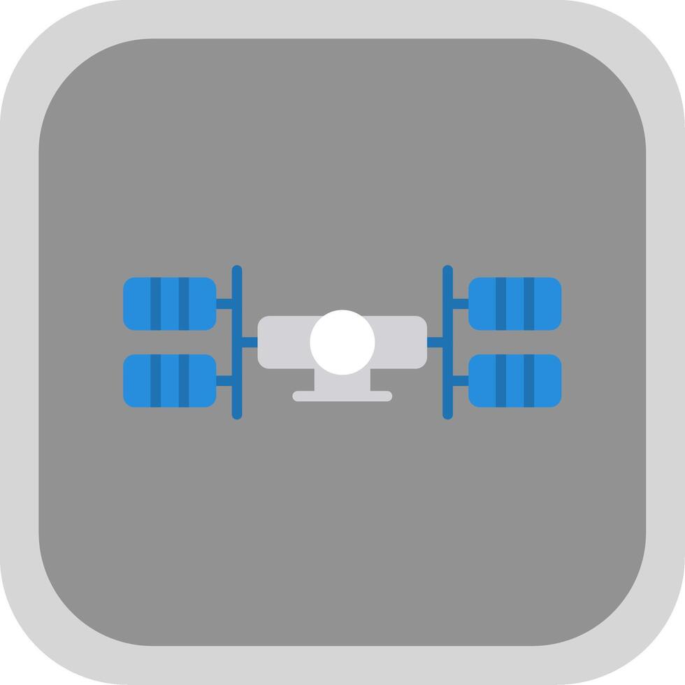 espace station plat rond coin icône conception vecteur