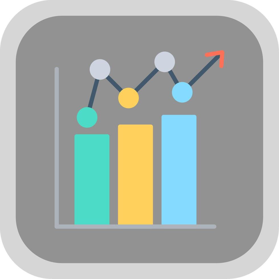 bar graphique plat rond coin icône conception vecteur