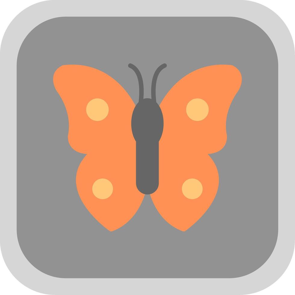 papillon plat rond coin icône conception vecteur