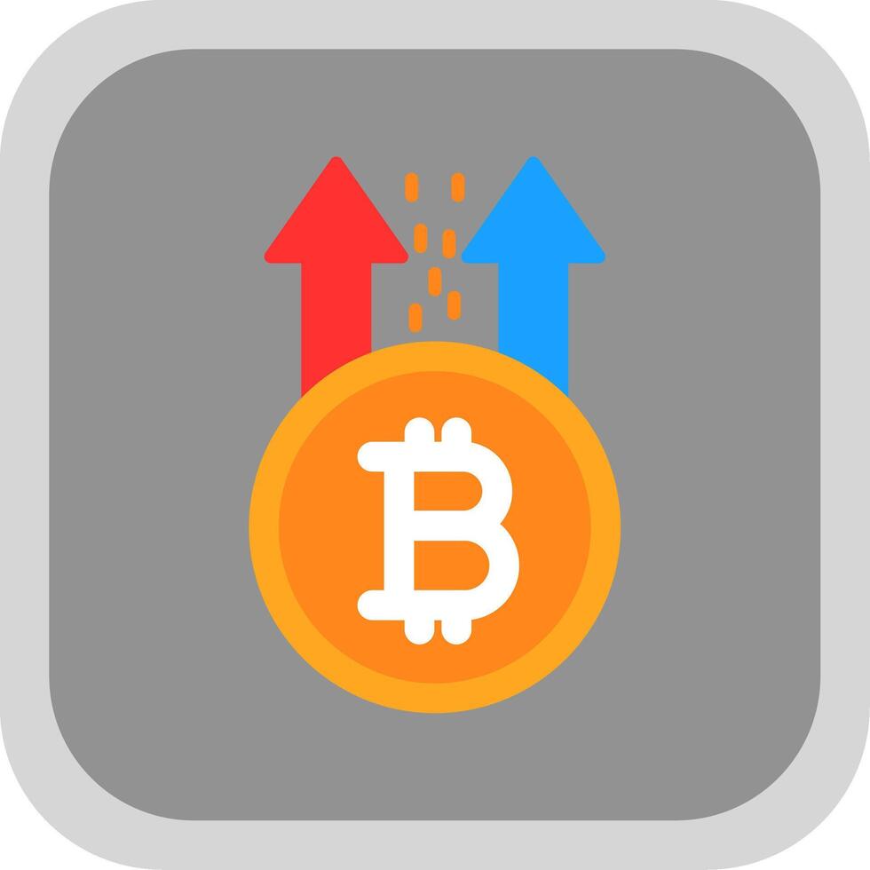bitcoin monter plat rond coin icône conception vecteur