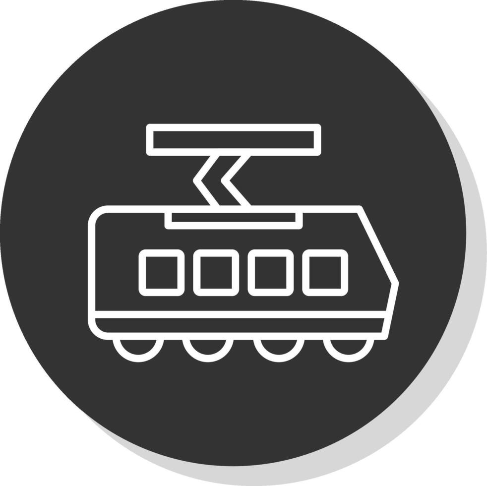 tram ligne ombre cercle icône conception vecteur