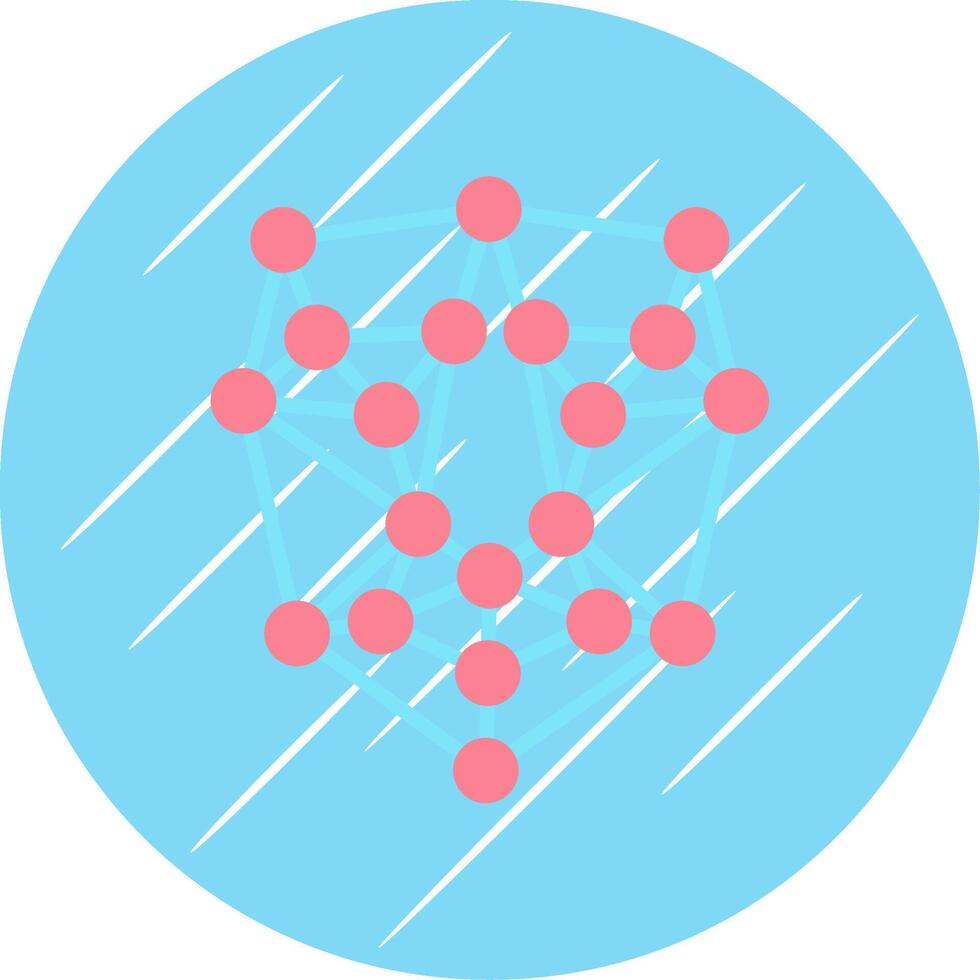 artificiel intelligence plat cercle icône conception vecteur