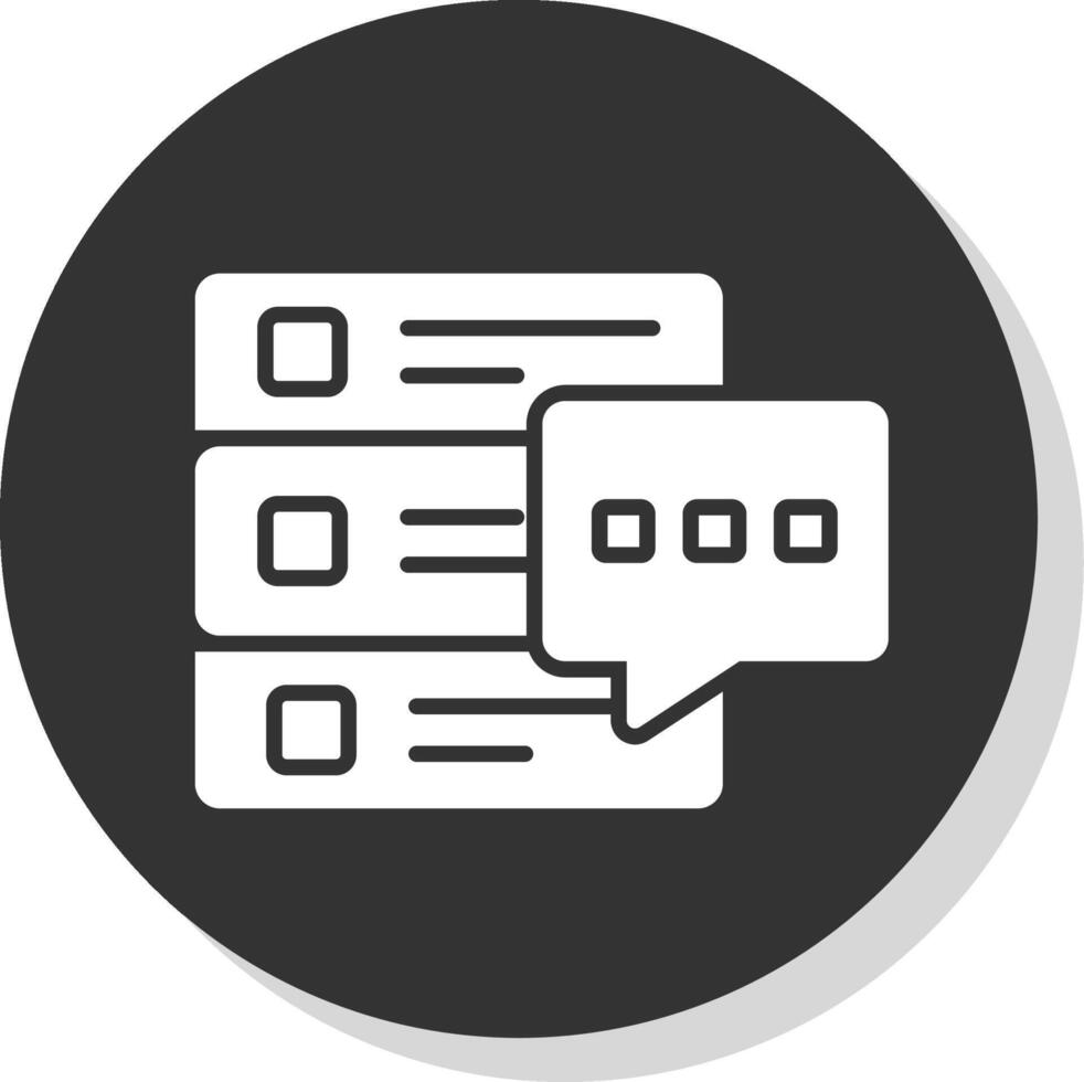 base de données message glyphe ombre cercle icône conception vecteur