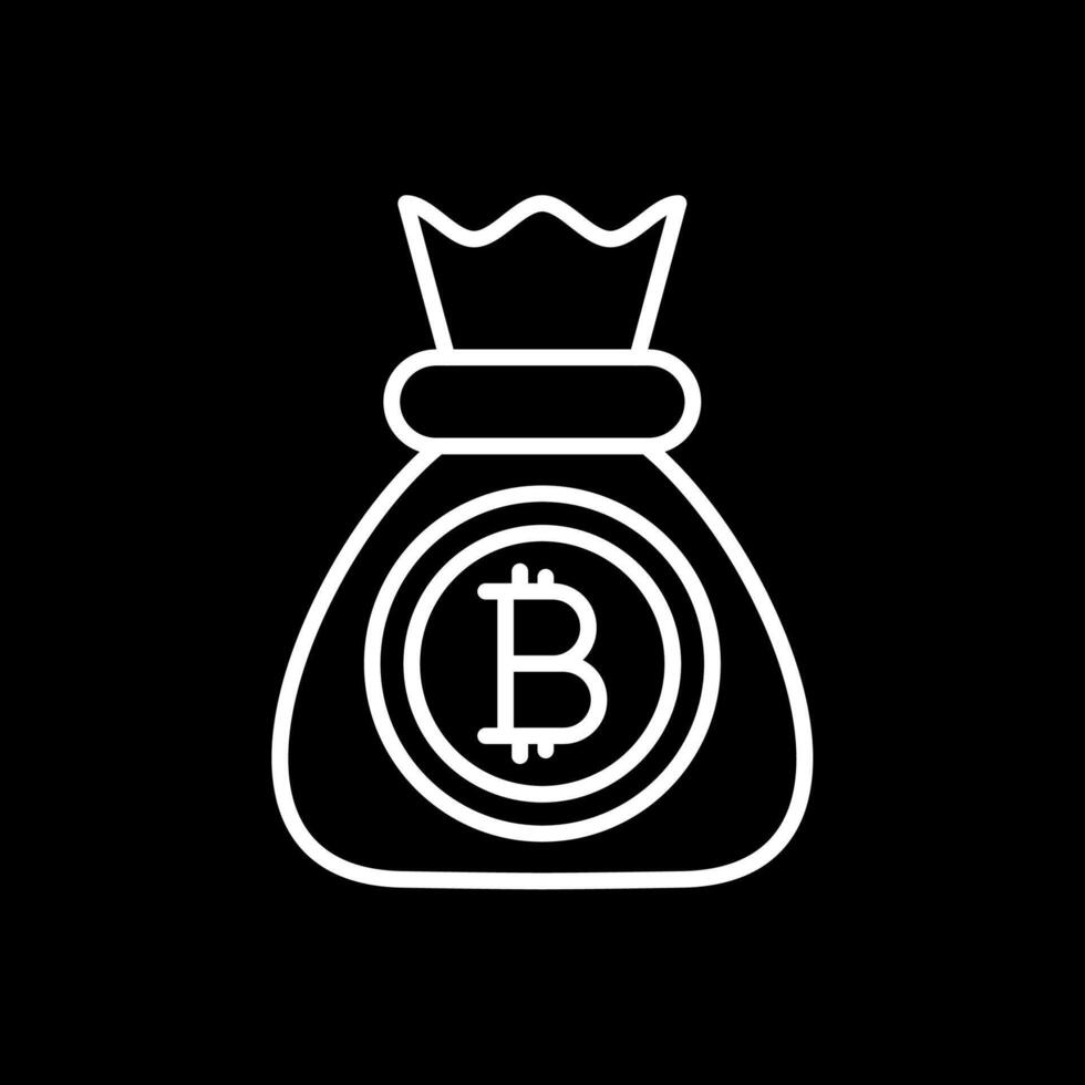bitcoin ligne inversé icône conception vecteur