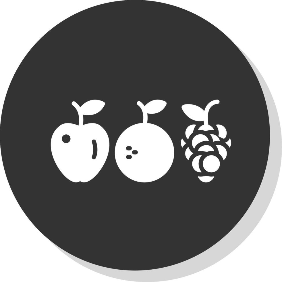 fruit glyphe ombre cercle icône conception vecteur