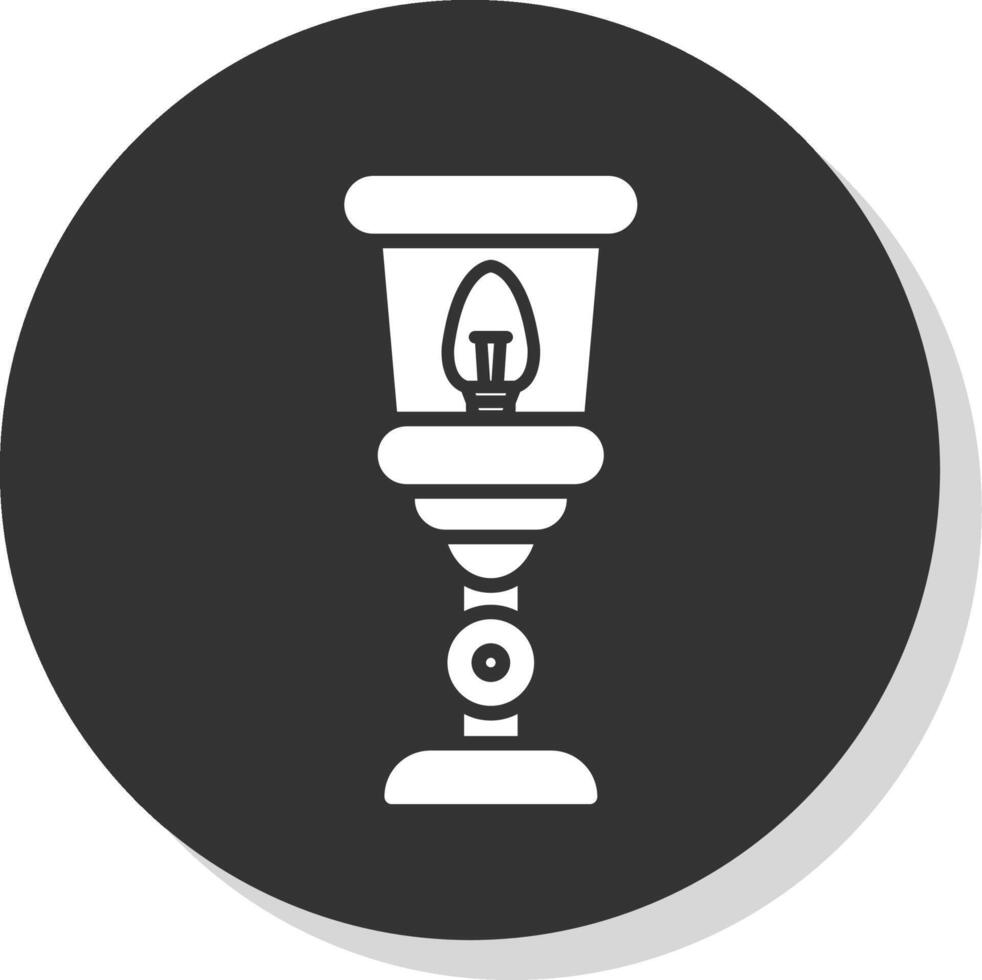 lampe glyphe ombre cercle icône conception vecteur