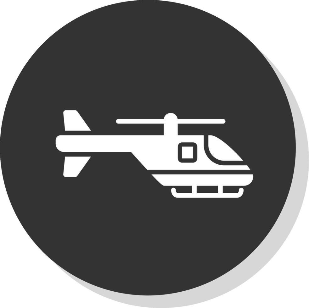 hélicoptère glyphe ombre cercle icône conception vecteur