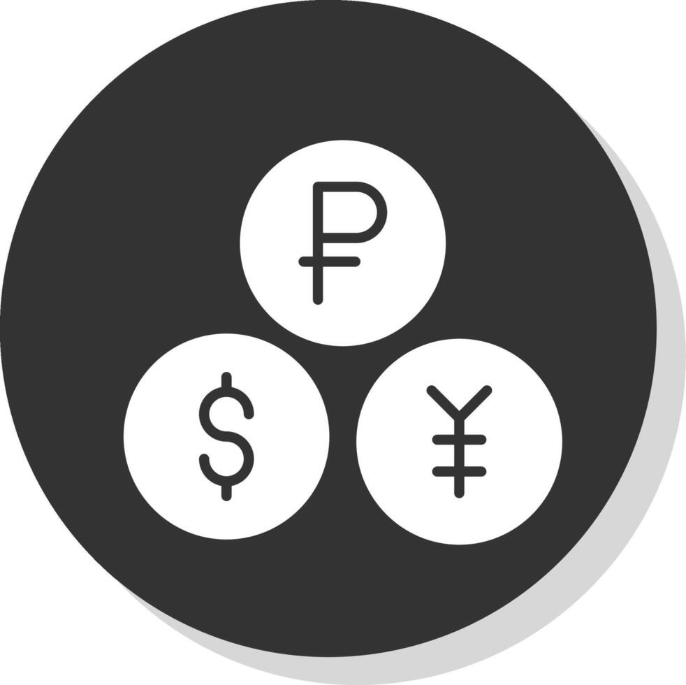 devises glyphe ombre cercle icône conception vecteur