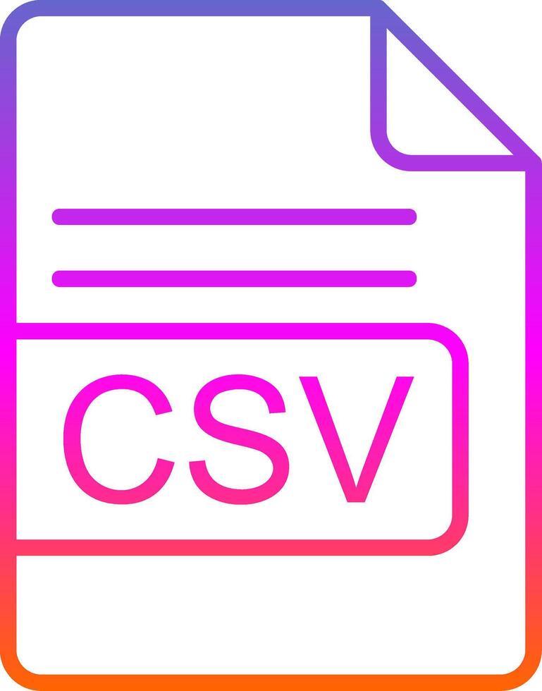 csv fichier format ligne pente icône conception vecteur