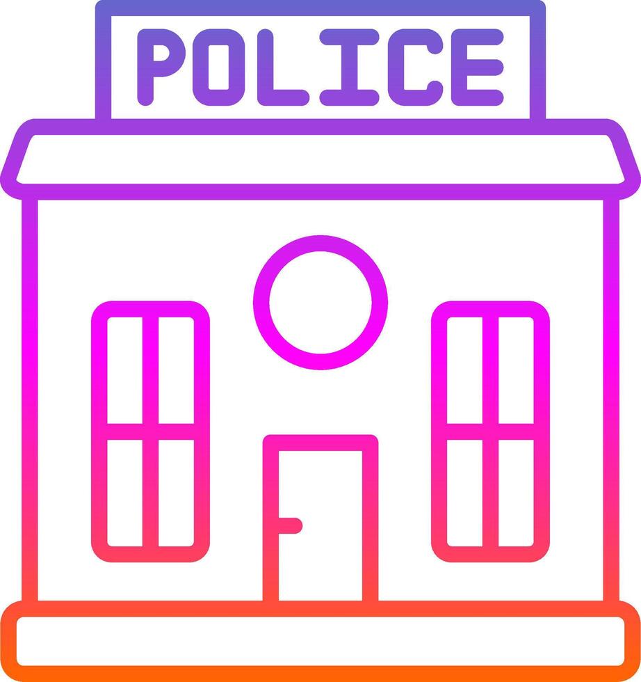 police station ligne pente icône conception vecteur