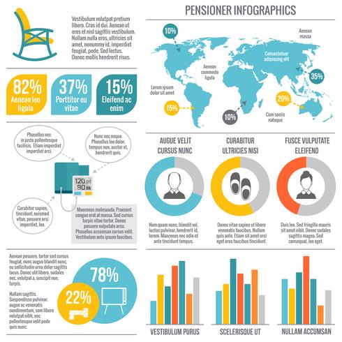 Infographie de la vie des retraités vecteur