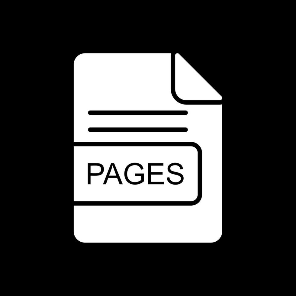 pages fichier format glyphe inversé icône conception vecteur