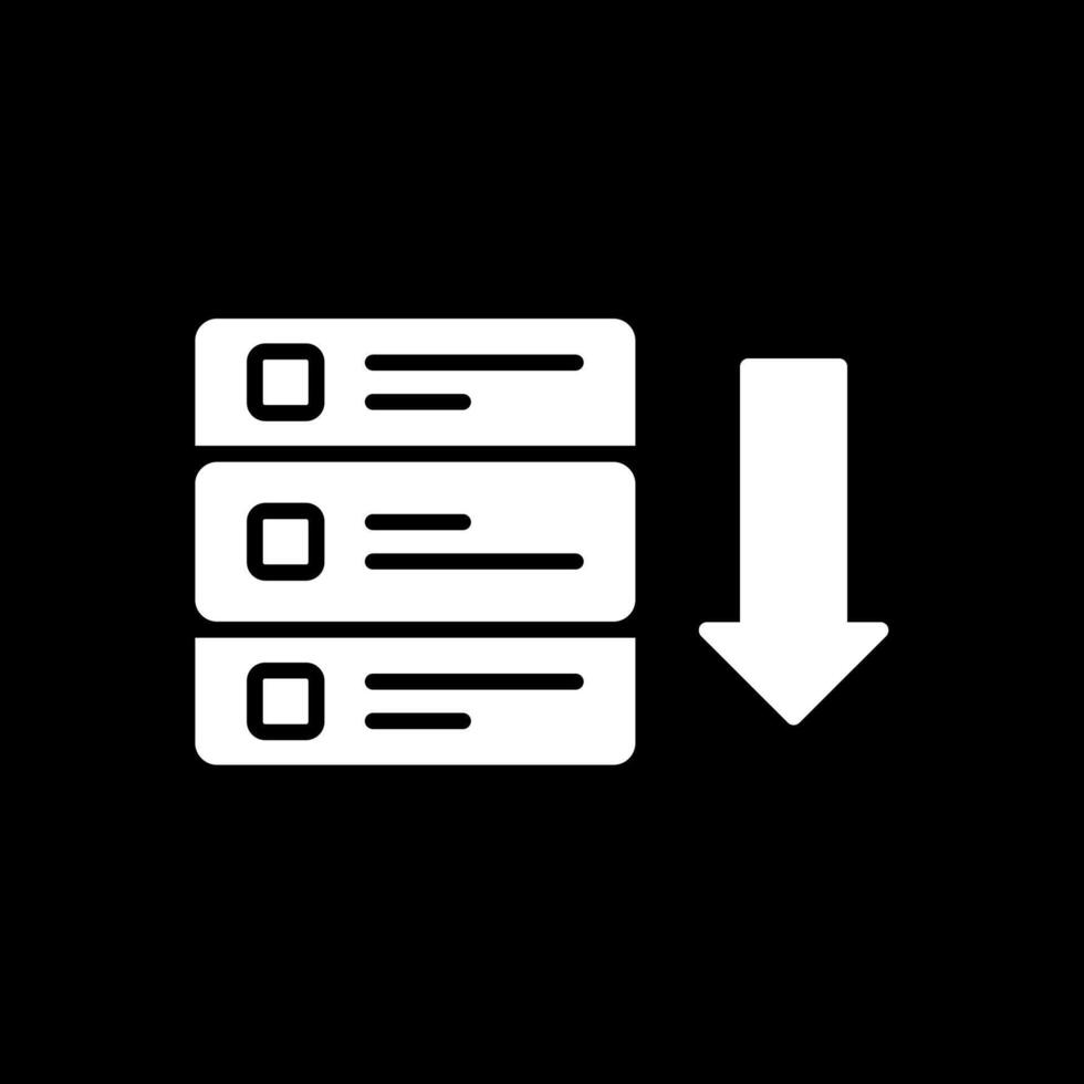 base de données glyphe inversé icône conception vecteur