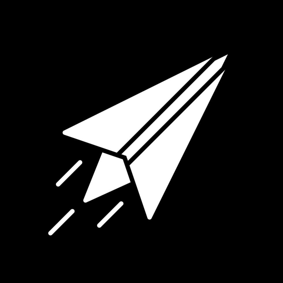 papier avion glyphe inversé icône conception vecteur