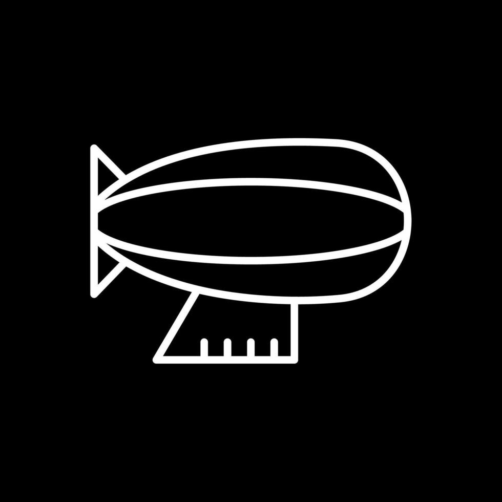 Zeppelin ligne inversé icône conception vecteur