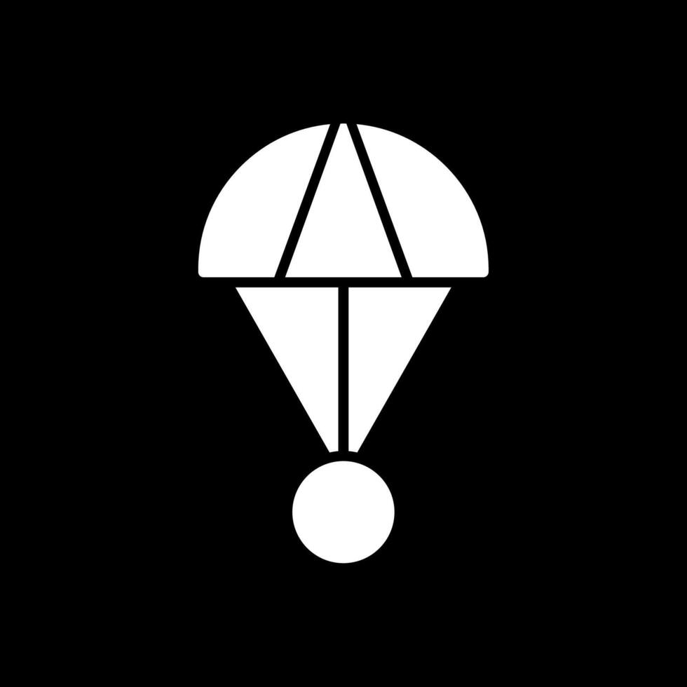 saut en parachute glyphe inversé icône conception vecteur