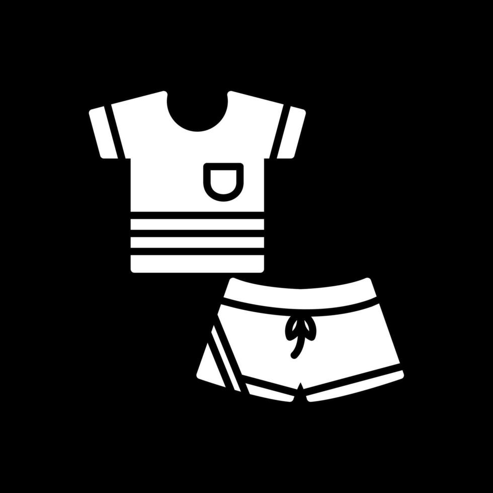 tenue de sport glyphe inversé icône conception vecteur