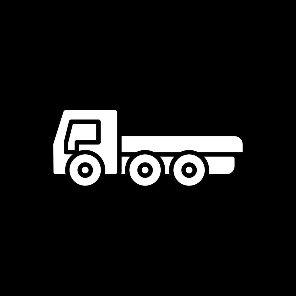 un camion glyphe inversé icône conception vecteur