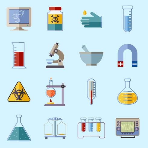 Icônes d&#39;équipement de laboratoire vecteur