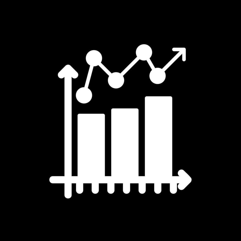 bar graphique glyphe inversé icône conception vecteur