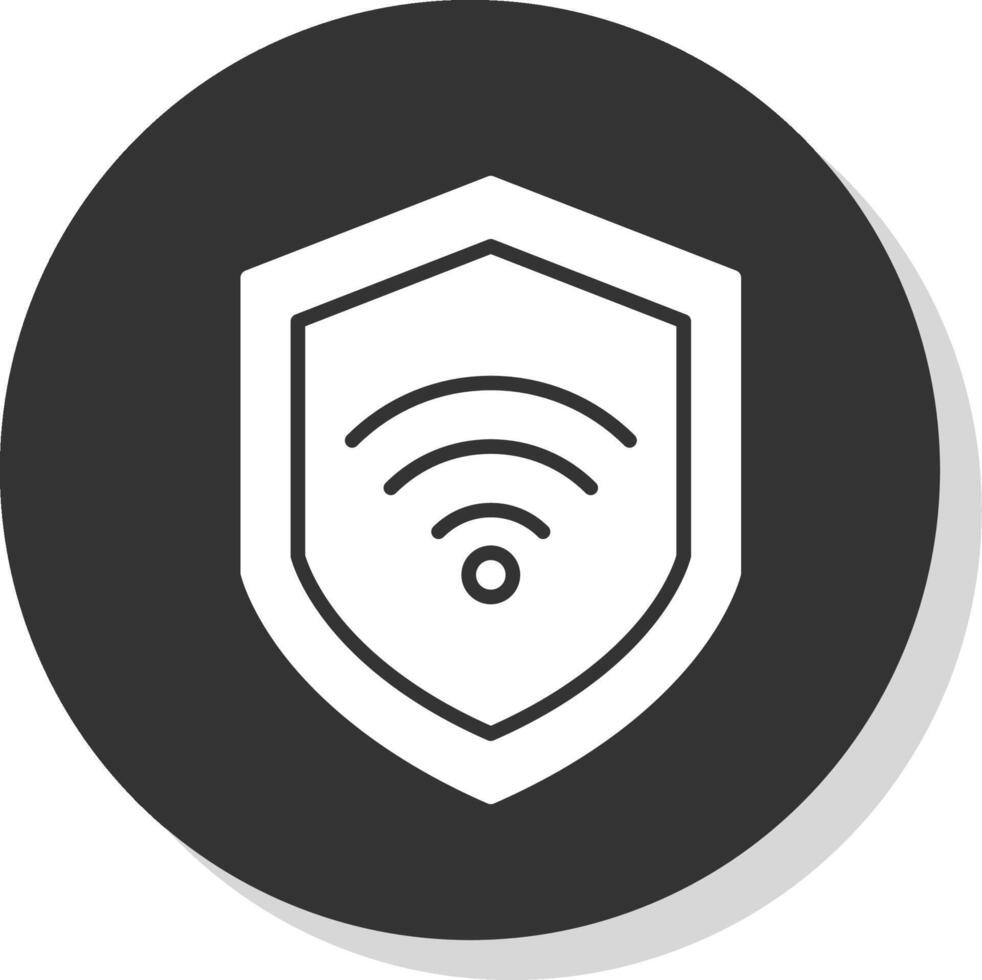 Wifi Sécurité glyphe ombre cercle icône conception vecteur