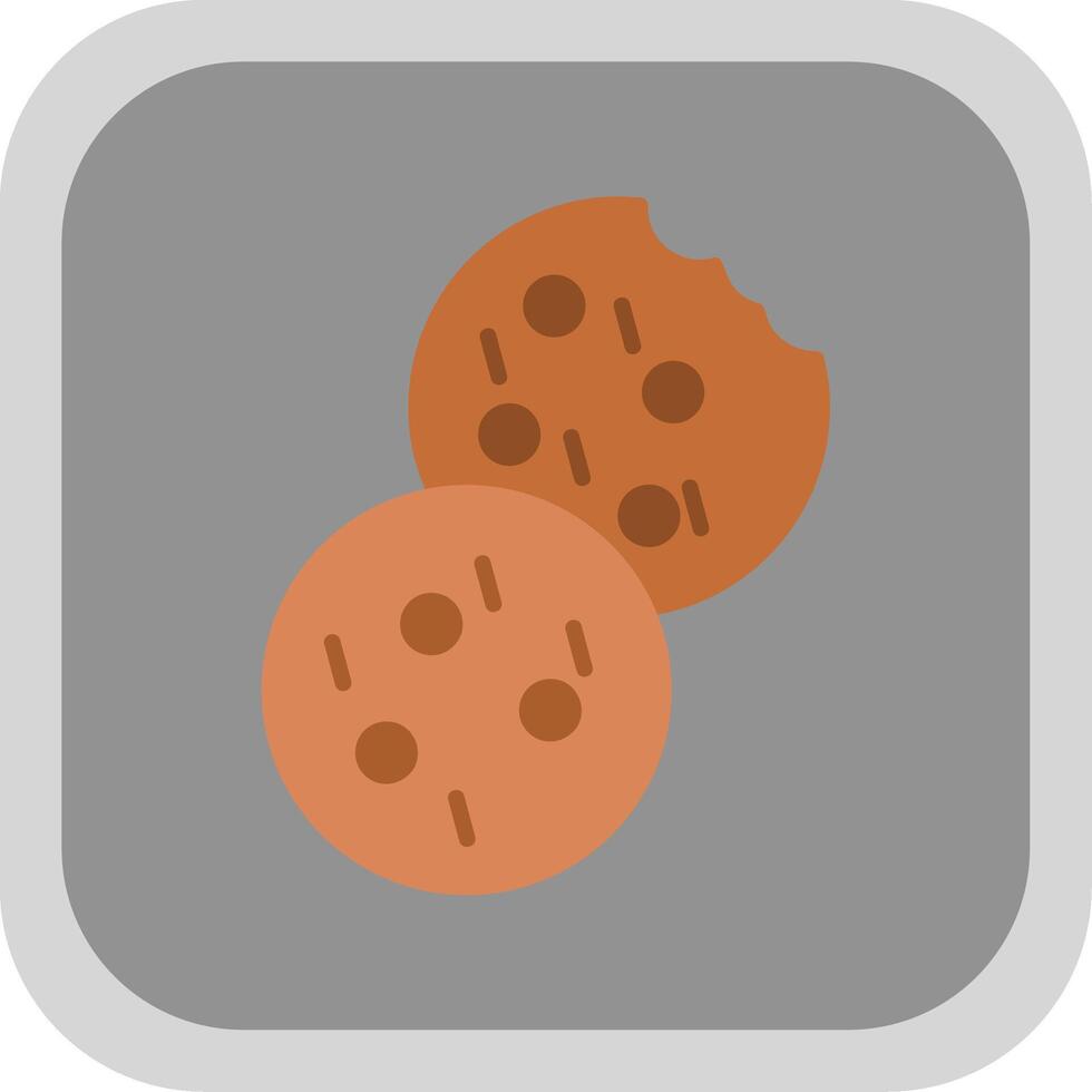 biscuit plat rond coin icône conception vecteur