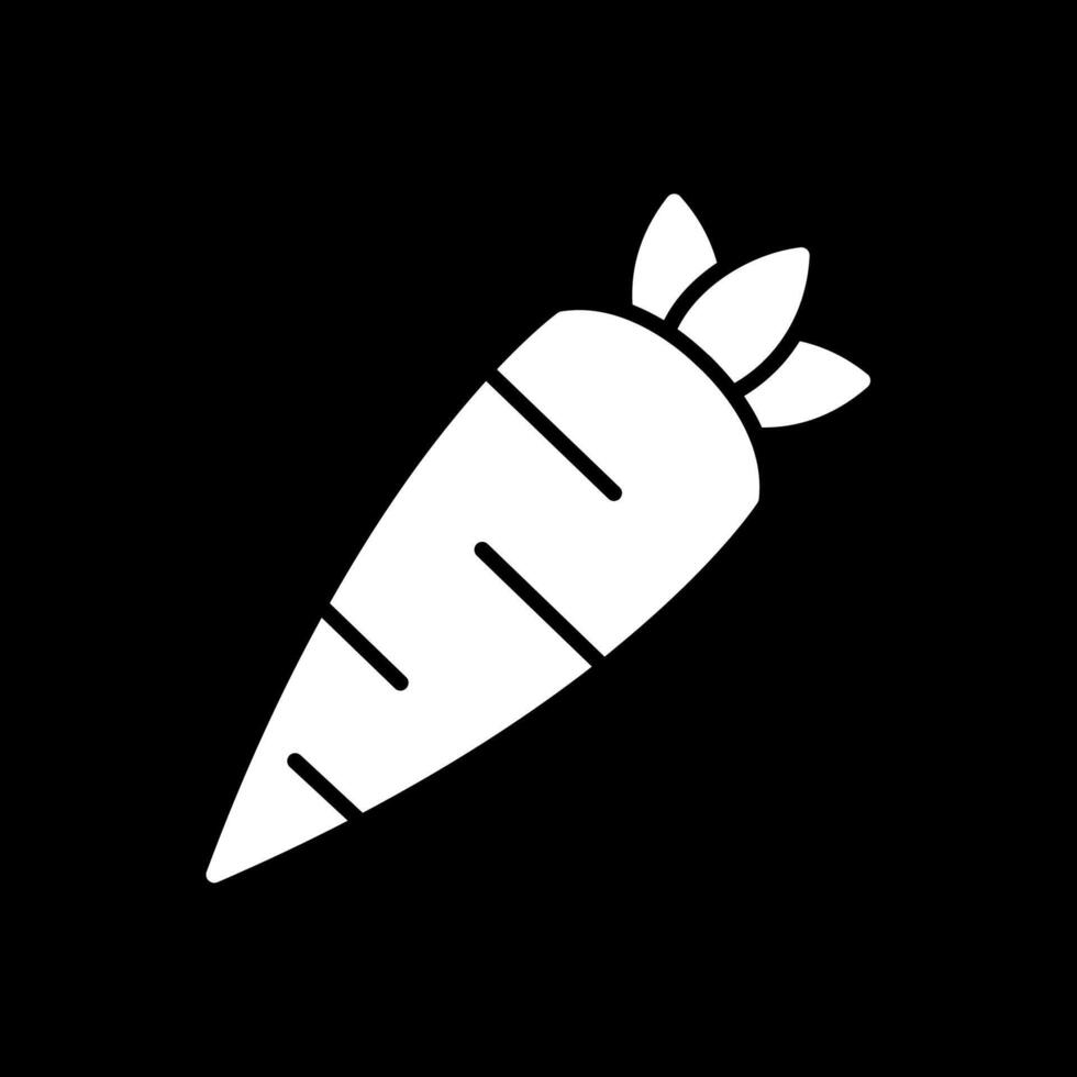 carotte glyphe inversé icône conception vecteur