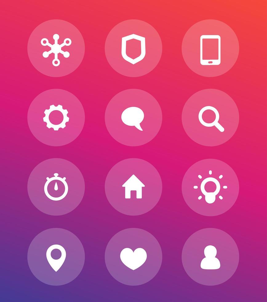 icônes web de base, pictogrammes vectoriels de communication et de technologie vecteur