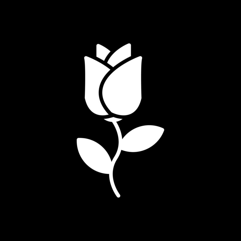Rose glyphe inversé icône conception vecteur
