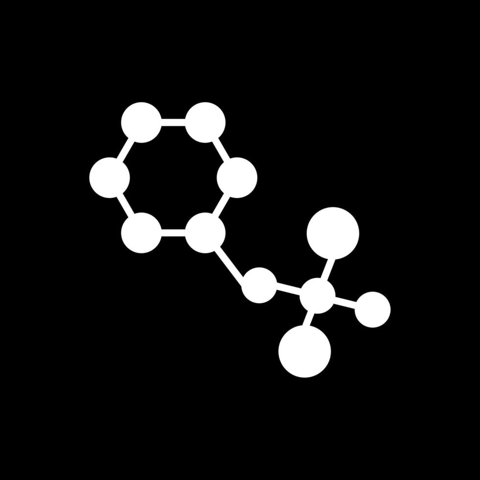 molécules glyphe inversé icône conception vecteur
