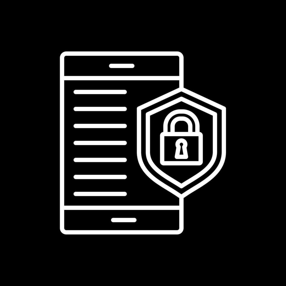 mobile Sécurité ligne inversé icône conception vecteur