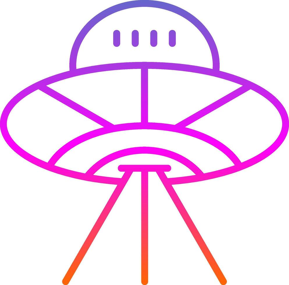 extraterrestre vaisseau spatial ligne pente icône conception vecteur