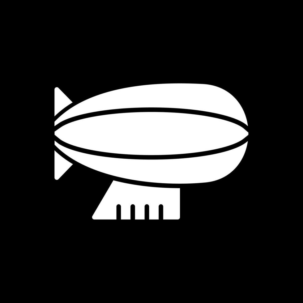 Zeppelin glyphe inversé icône conception vecteur